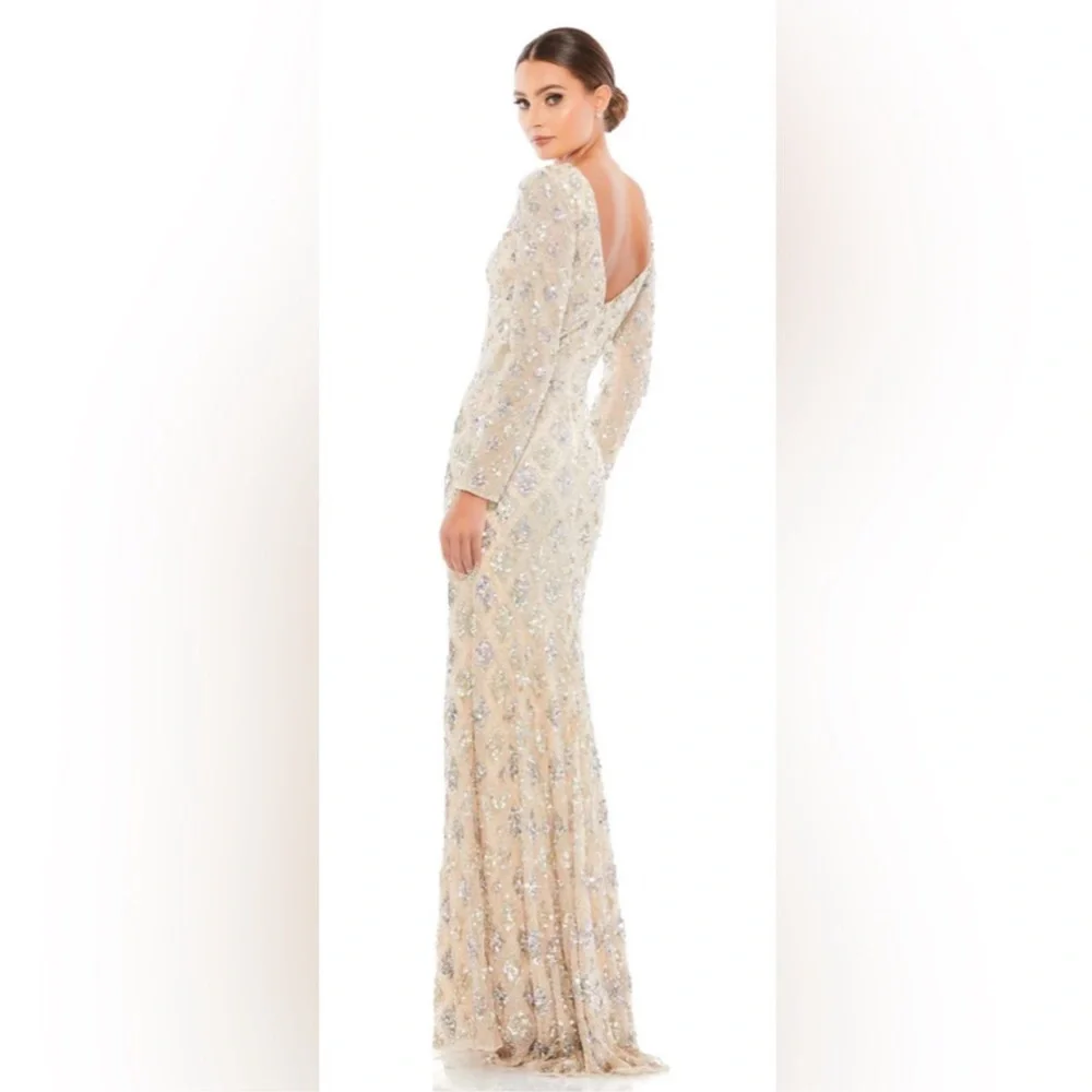 Mac Duggal Geometric Embellished Evening Gown - Picture 3 of 15